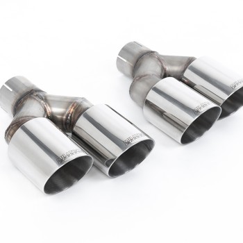 Audi S1 - Resonated (Quieter) Cat-Back Exhaust System with Quad Polished Round Trims - Polished - GT
