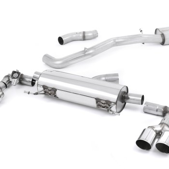 Audi S1 - Resonated (Quieter) Cat-Back Exhaust System with Quad Polished Round Trims - Polished - GT