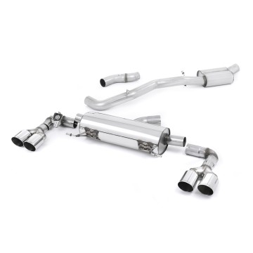 Audi S1 - Resonated (Quieter) Cat-Back Exhaust System with Quad Polished Round Trims - Polished - GT
