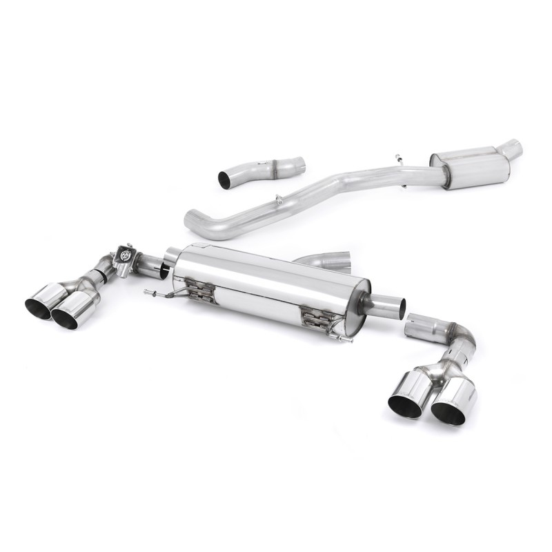 Audi S1 - Resonated (Quieter) Cat-Back Exhaust System with Quad Polished Round Trims - Polished - GT