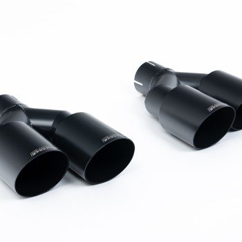 Audi S1 - Resonated (Quieter) Cat-Back Exhaust System with Quad Cerakote Black Round Trims - Cerakote Black - GT