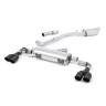 Audi S1 - Resonated (Quieter) Cat-Back Exhaust System with Quad Cerakote Black Round Trims - Cerakote Black - GT