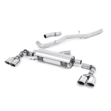 Audi S1 - Non-Resonated (Louder) Cat-Back Exhaust System with Quad Polished Oval Trims - Polished - Oval (Jet)