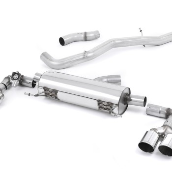 Audi S1 - Non-Resonated (Louder) Cat-Back Exhaust System with Quad Polished Round Trims - Polished - GT