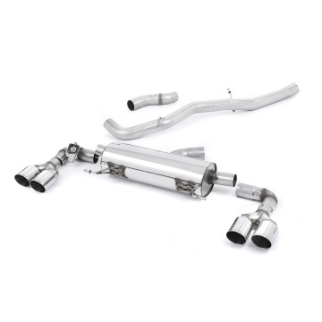 Audi S1 - Non-Resonated (Louder) Cat-Back Exhaust System with Quad Polished Round Trims - Polished - GT