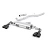 Audi S1 - Non-Resonated (Louder) Cat-Back Exhaust System with quad Cerakote Black Oval Trims - Cerakote Black - Oval (Jet)