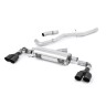 Audi S1 - Non-Resonated (Louder) Cat-Back Exhaust System with Quad Cerakote Black Round Trims - Cerakote Black - GT