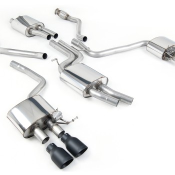 Audi SQ5 Supercharged - Cat-Back Exhaust System with Quad Cerakote Black Trims - Cerakote Black