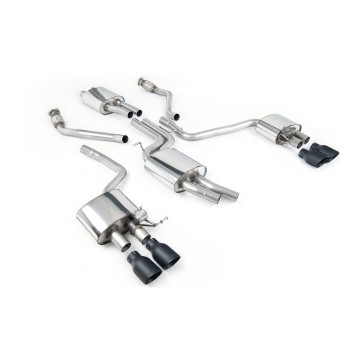 Audi SQ5 Supercharged - Cat-Back Exhaust System with Quad Cerakote Black Trims - Cerakote Black