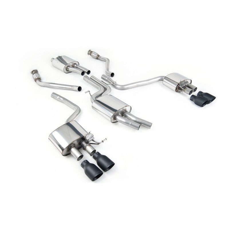 Audi SQ5 Supercharged - Cat-Back Exhaust System with Quad Cerakote Black Trims - Cerakote Black