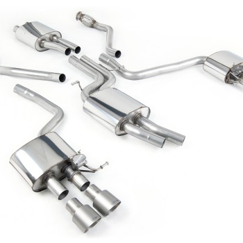 Audi SQ5 Supercharged - Cat-Back Exhaust System with Quad Titanium Trims - Brushed Titanium