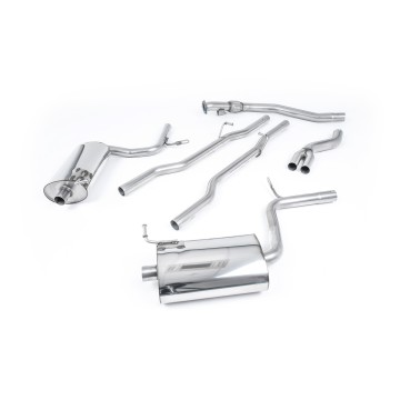 Audi A4 1.8T B6 Quattro - Non-Resonated (Louder) Cat-Back Exhaust System with 90mm GT90 trims - 90 - GT
