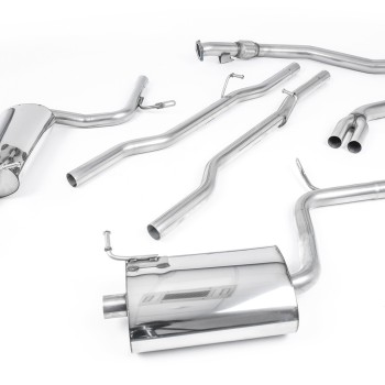 Audi A4 2.0 B7 Quattro/DTM - Non-Resonated (Louder) Cat-Back Exhaust System with GT100 Trims (For Manual Models) - GT