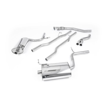 Audi A4 2.0 B7 Quattro/DTM - Non-Resonated (Louder) Cat-Back Exhaust System with GT100 Trims (For Manual Models) - GT