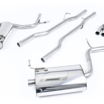Audi A4 2.0 B7 Quattro/DTM - Non-Resonated (Louder) Cat-Back Exhaust System with GT100 Trims (For Tiptronic Models)