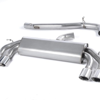 Audi S3 8V/8V.2 - Non-Valved & Non-Resonated (Loudest) Cat-Back Race Exhaust System with Quad Oval Polished Trims - Polished - Oval (Jet)