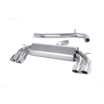 Audi S3 8V/8V.2 - Non-Valved & Non-Resonated (Loudest) Cat-Back Race Exhaust System with Quad Oval Polished Trims - Polished - Oval (Jet)