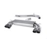 Audi S3 8V/8V.2 - Non-Valved & Non-Resonated (Louder) Cat-Back Race Exhaust System with Quad Round Cerakote Black Trims - Cerakote Black - GT