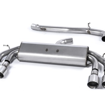 Audi S3 8V/8V.2 - Non-Valved & Non-Resonated (Louder) Cat-Back Race Exhaust System with Quad Round Polished Tips - Polished - GT