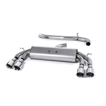 Audi S3 8V/8V.2 - Non-Valved & Non-Resonated (Louder) Cat-Back Race Exhaust System with Quad Round Polished Tips - Polished - GT