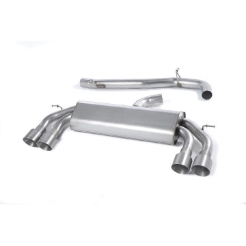 Audi S3 8V/8V.2 - Non-Valved & Non-Resonated (Louder) Cat-Back Race Exhaust System with Quad Round Titanium Trims - Brushed Titanium - GT