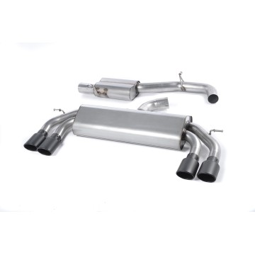 Audi S3 8V/8V.2 - Non-Valved & Resonated (Quieter) Cat-Back Race Exhaust System with Quad Oval Cerakote Black Trims - Cerakote Black - Oval (Jet)