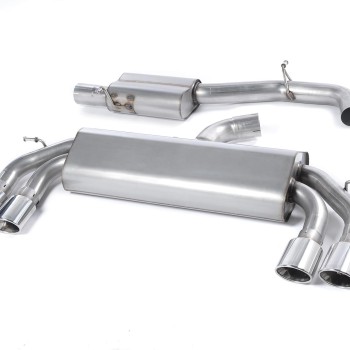 Audi S3 8V/8V.2 - Non-Valved & Resonated (Quieter) Cat-Back Race Exhaust System with Quad Oval Polished Trims - Polished - Oval (Jet)