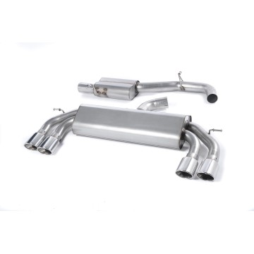 Audi S3 8V/8V.2 - Non-Valved & Resonated (Quieter) Cat-Back Race Exhaust System with Quad Oval Polished Trims - Polished - Oval (Jet)