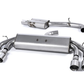 Audi S3 8V/8V.2 - Non-Valved & Resonated (Quieter) Cat-Back Race Exhaust System with Quad Round Polished Tips - Polished - GT