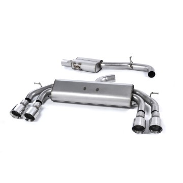 Audi S3 8V/8V.2 - Non-Valved & Resonated (Quieter) Cat-Back Race Exhaust System with Quad Round Polished Tips - Polished - GT