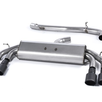 Audi S3 8V/8V.2 Sportback Non GPF - Non-Valved & Non-Resonated (Louder) Cat-Back Race Exhaust System with Quad Oval Cerakote Black Trims - Cerakote Black - Oval (Jet)