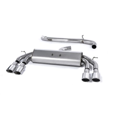 Audi S3 8V/8V.2 Sportback Non GPF - Non-Valved & Non-Resonated (Louder) Cat-Back Race Exhaust System with Quad Oval Polished Tips - Polished - Oval (Jet)