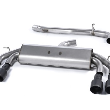 Audi S3 8V/8V.2 Sportback Non GPF - Non-Valved & Non-Resonated (Louder) Cat-Back Race Exhaust System with Quad Round Cerakote Black Trims - Cerakote Black - GT