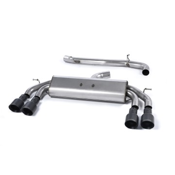 Audi S3 8V/8V.2 Sportback Non GPF - Non-Valved & Non-Resonated (Louder) Cat-Back Race Exhaust System with Quad Round Cerakote Black Trims - Cerakote Black - GT