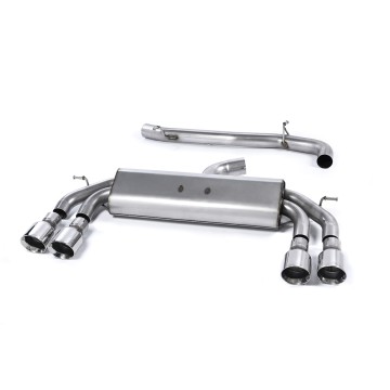 Audi S3 8V/8V.2 Sportback Non GPF - Non-Valved & Non-Resonated (Louder) Cat-Back Race Exhaust System with Quad Round Polished Trims - Polished - GT