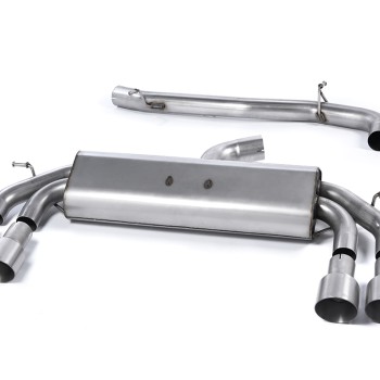 Audi S3 8V/8V.2 Sportback Non GPF - Non-Valved & Non-Resonated (Louder) Cat-Back Race Exhaust System with Quad Round Titanium Trims - Brushed Titanium - GT