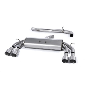 Audi S3 8V/8V.2 Sportback Non GPF - Non-Valved & Non-Resonated (Louder) Cat-Back Race Exhaust System with Quad Round Titanium Trims - Brushed Titanium - GT