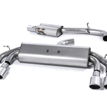 Audi S3 8V/8V.2 Sportback Non GPF - Non-Valved & Resonated (Quieter) Cat-Back Race Exhaust System with Quad Oval Polished Trims - Polished - Oval (Jet)