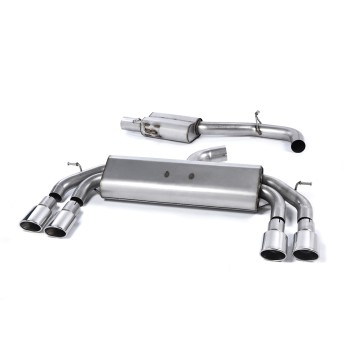 Audi S3 8V/8V.2 Sportback Non GPF - Non-Valved & Resonated (Quieter) Cat-Back Race Exhaust System with Quad Oval Polished Trims - Polished - Oval (Jet)