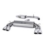 Audi S3 8V/8V.2 Sportback Non GPF - Non-Valved & Resonated (Quieter) Cat-Back Race Exhaust System with Quad Oval Polished Trims - Polished - Oval (Jet)