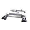 Audi S3 8V/8V.2 Sportback Non GPF - Non-Valved & Resonated (Quieter) Cat-Back Race Exhaust System with Quad Round Cerakote Black Trims - Cerakote Black - GT