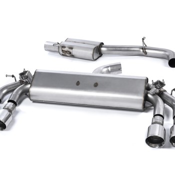 Audi S3 8V/8V.2 Sportback Non GPF - Non-Valved & Resonated (Quieter) Cat-Back Race Exhaust System with Quad Round Polished Trims - Polished - GT