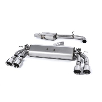 Audi S3 8V/8V.2 Sportback Non GPF - Non-Valved & Resonated (Quieter) Cat-Back Race Exhaust System with Quad Round Polished Trims - Polished - GT