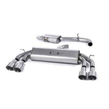 Audi S3 8V/8V.2 Sportback Non GPF - Non-Valved & Resonated (Quieter) Cat-Back Race Exhaust System with Quad Round Titanium Trims - Brushed Titanium - GT
