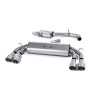 Audi S3 8V/8V.2 Sportback Non GPF - Non-Valved & Resonated (Quieter) Cat-Back Race Exhaust System with Quad Round Titanium Trims - Brushed Titanium - GT