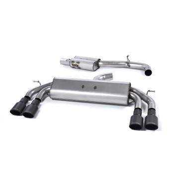 Audi S3 8V/8V.2 Sportback Non GPF - Non-Valved & Resonated (Quieter) Cat-Back Race Exhaust System with Quad Oval Cerakote Black Trims - Cerakote Black - Oval (Jet)