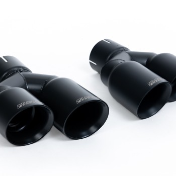 Audi S5 B8 (S tonic) - Race Non-Resonated (Louder) Cat-Back Exhaust System with Quad Cerakote Black Tips - Cerakote Black - GT
