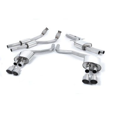 Audi S6 C7/S7 Sportback - Resonated (Quieter) Cat-Back Exhaust System with Titanium Trims - Brushed Titanium