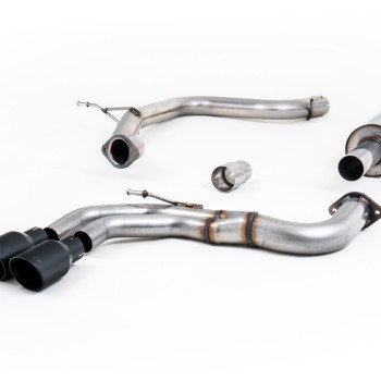 Audi A3 2.0 TDI MQB - Resonated (Quieter) Cat-Back Exhaust System with Cerakote Black Trims - Cerakote Black