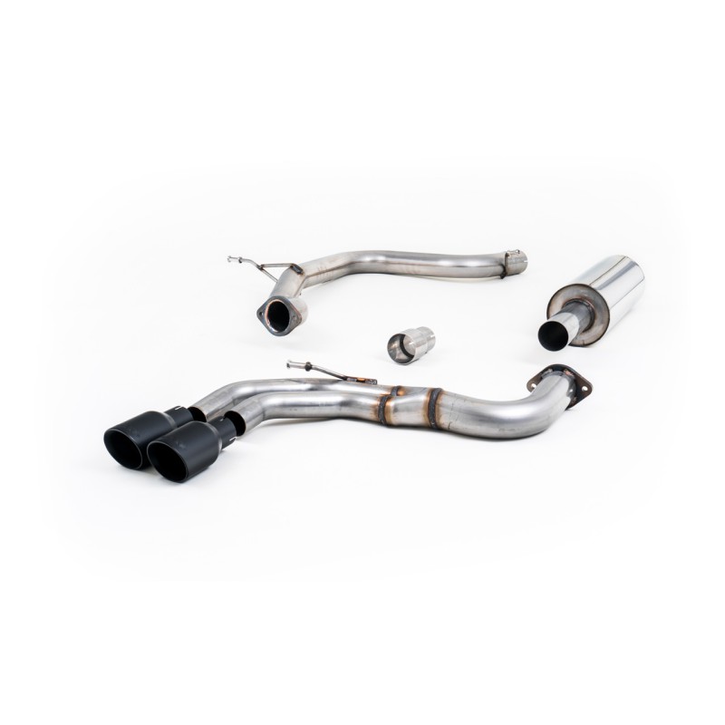 Audi A3 2.0 TDI MQB - Resonated (Quieter) Cat-Back Exhaust System with Cerakote Black Trims - Cerakote Black